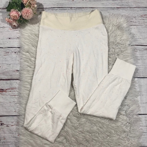 Aniche Maternity Marni Rainbow Speckled Cream High Waisted Joggers - Picture 2 of 13